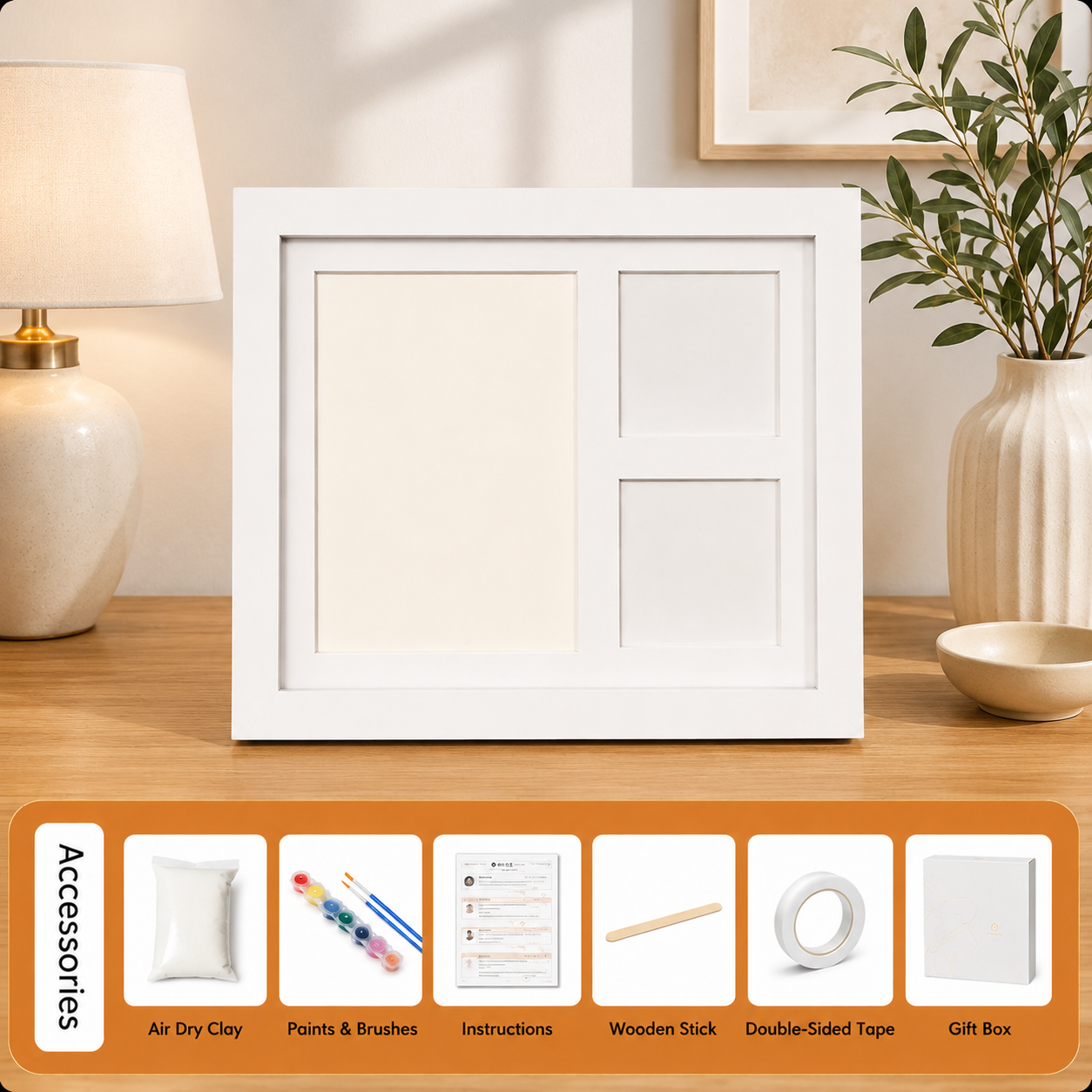 Personalized Baby Handprint & Footprint Keepsake Frame Kit
