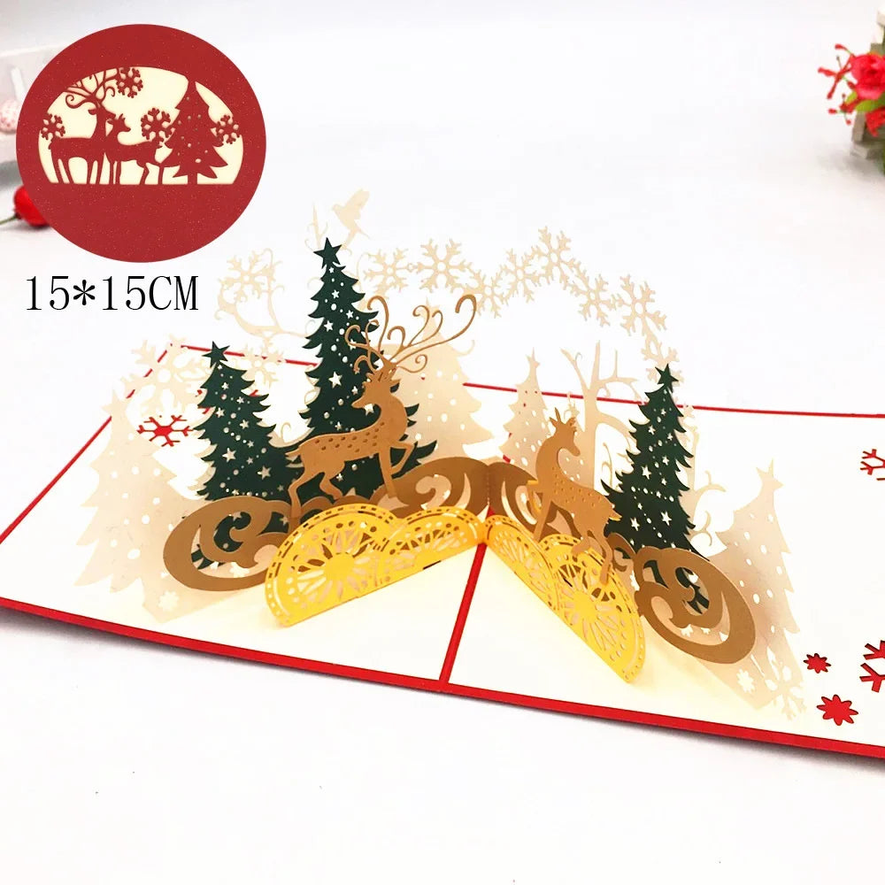 3D Pop-Up Santa Christmas Cards - Festive Greetings with a Magical Twist!