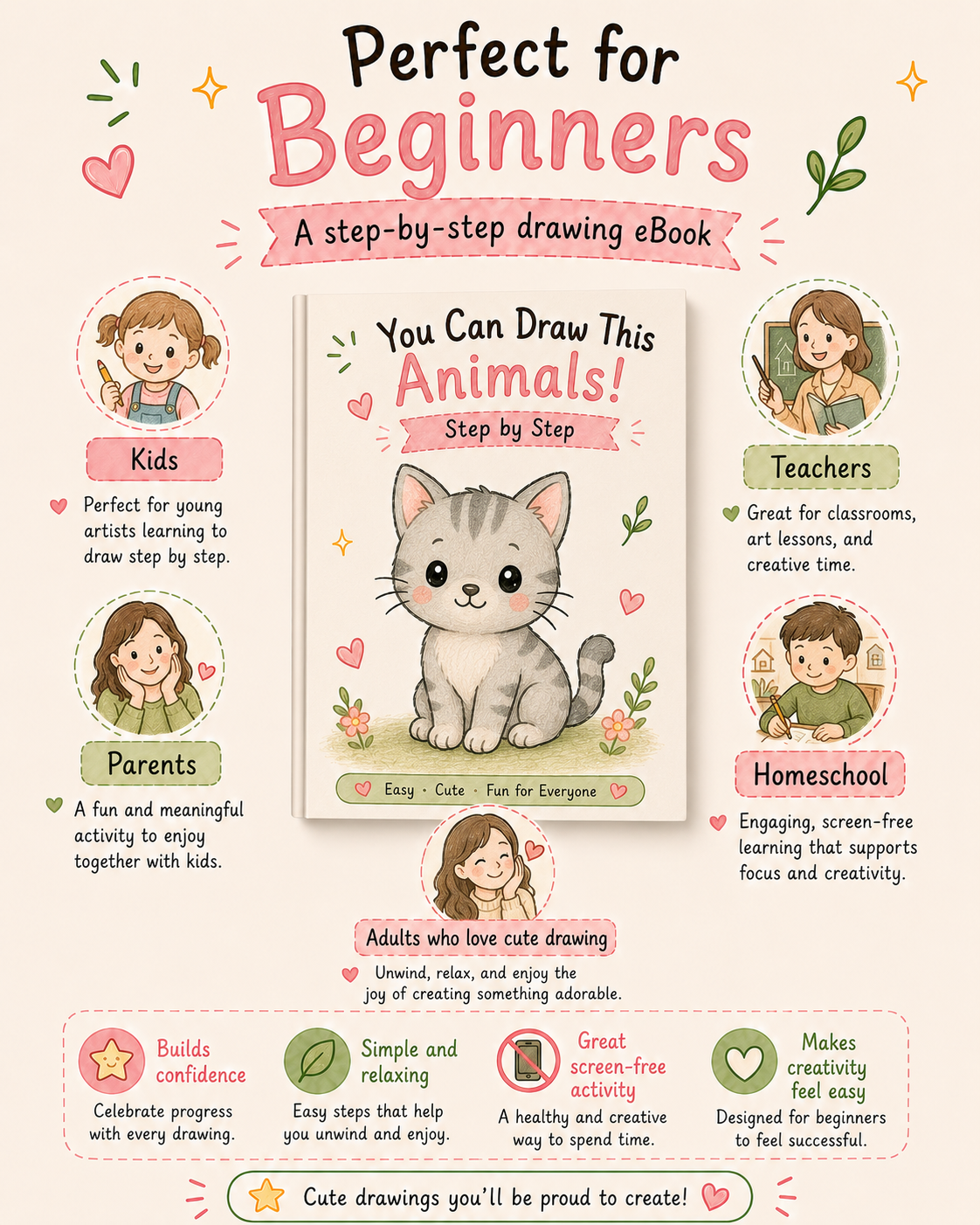 You Can Draw 100 Cute Things – Step-by-Step Drawing eBook for Kids & Beginners