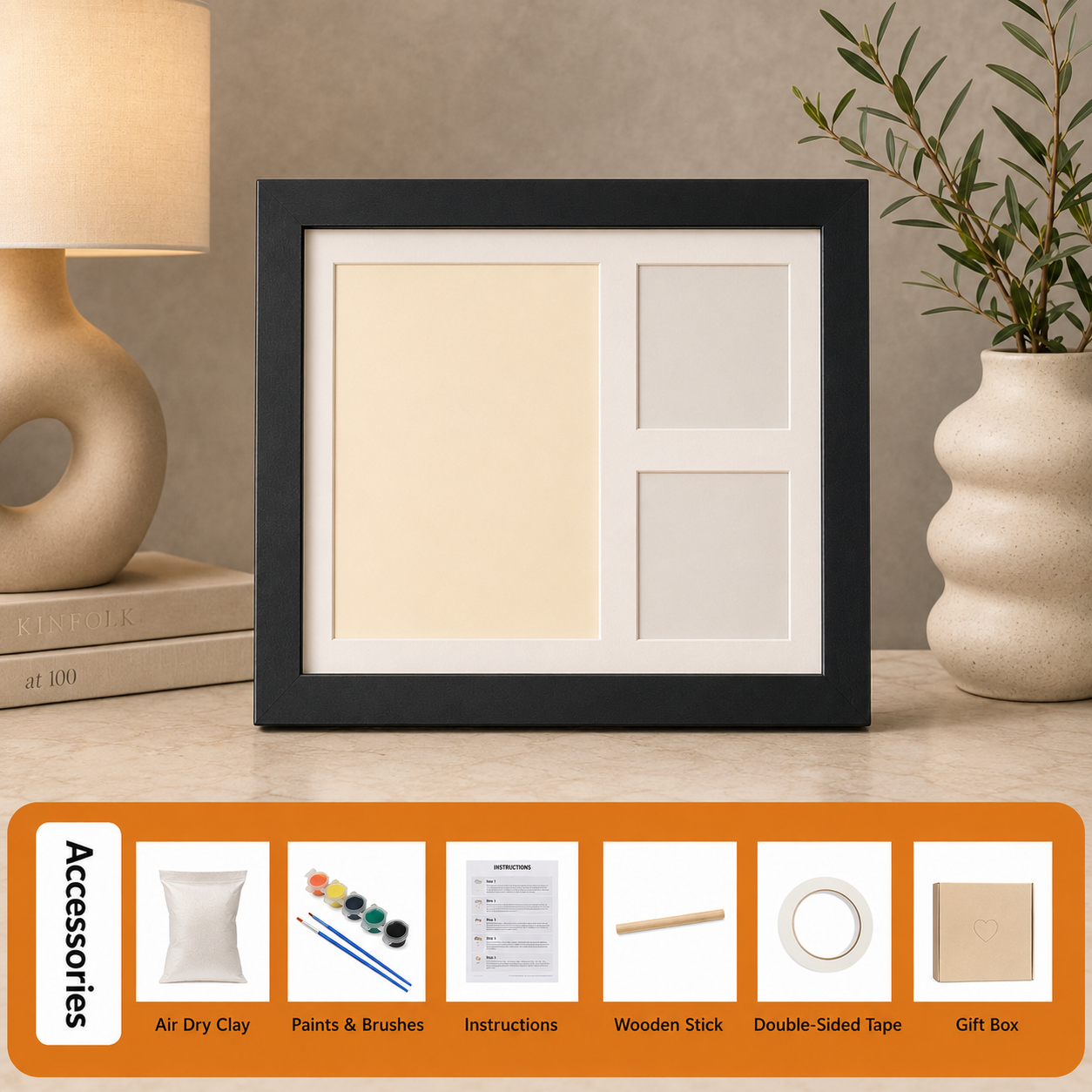 Personalized Baby Handprint & Footprint Keepsake Frame Kit
