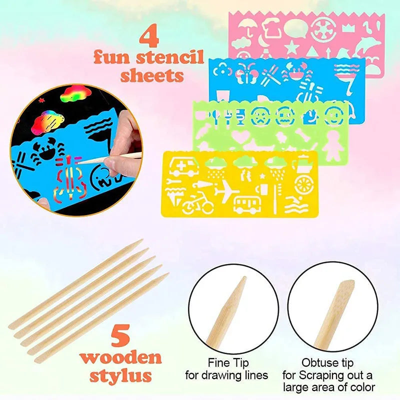 Rainbow Magic Scratch Off Paper Sheets Art Craft Kit