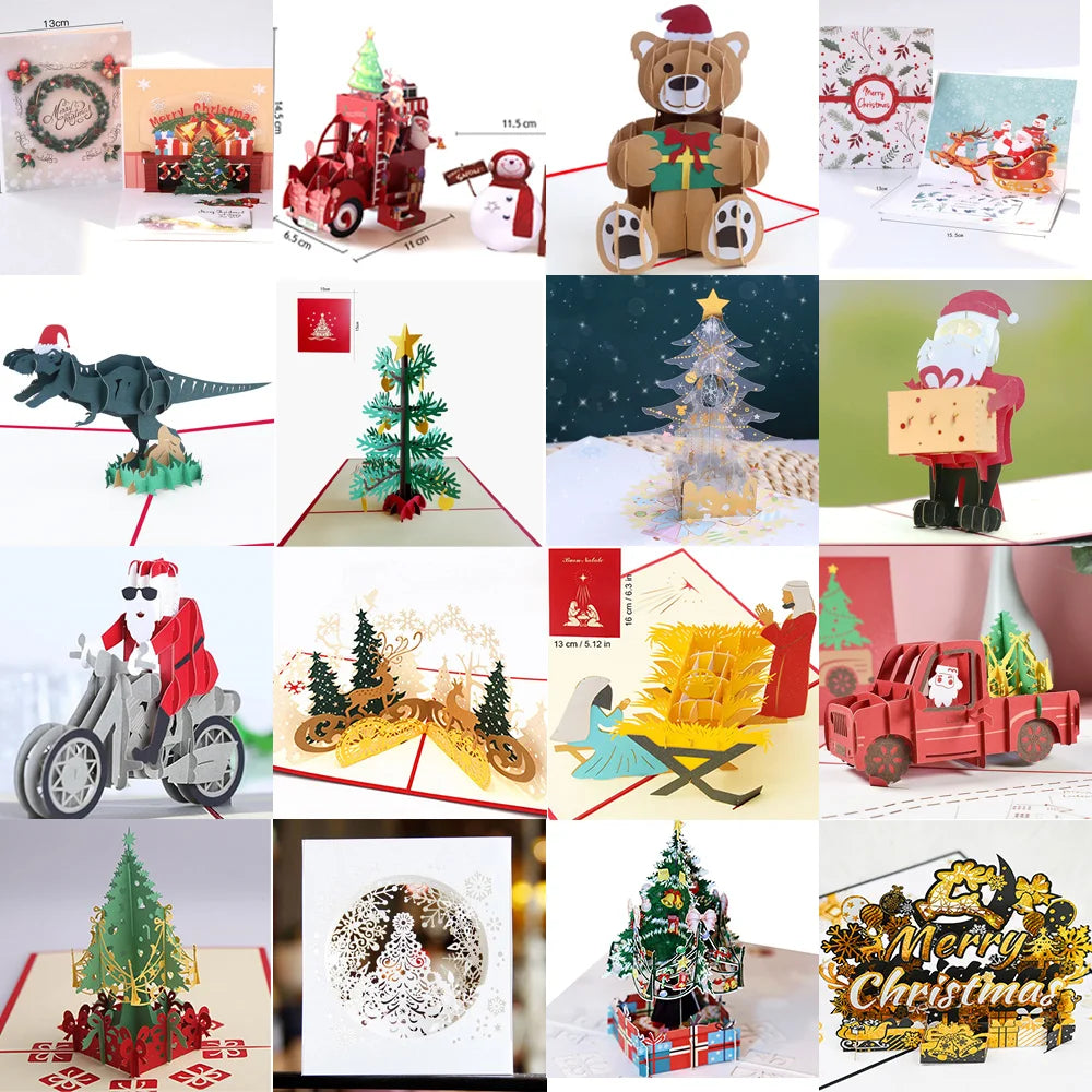 3D  Pop-Up Santa Christmas Cards - Festive Greetings with a Magical Twist!