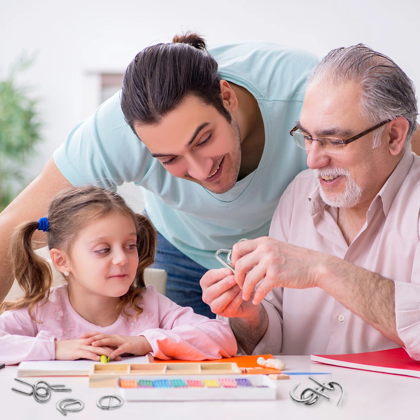 24-Piece Metal Montessori Puzzle Set - Brain-Teasing Fun for All Ages