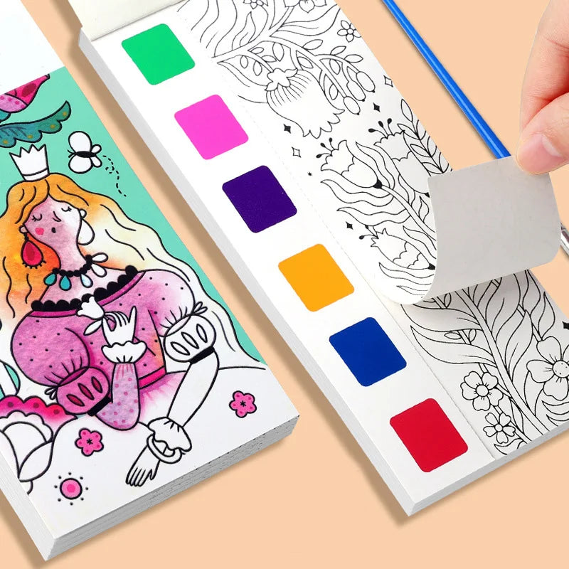 Pocket Coloring Book with Color Palettes included