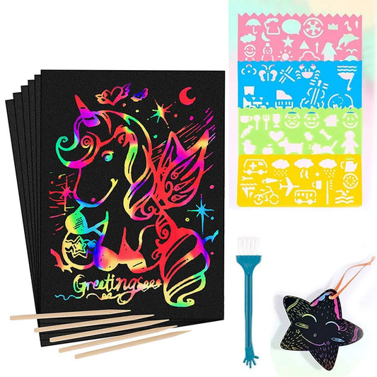 Rainbow Magic Scratch Off Paper Sheets Art Craft Kit