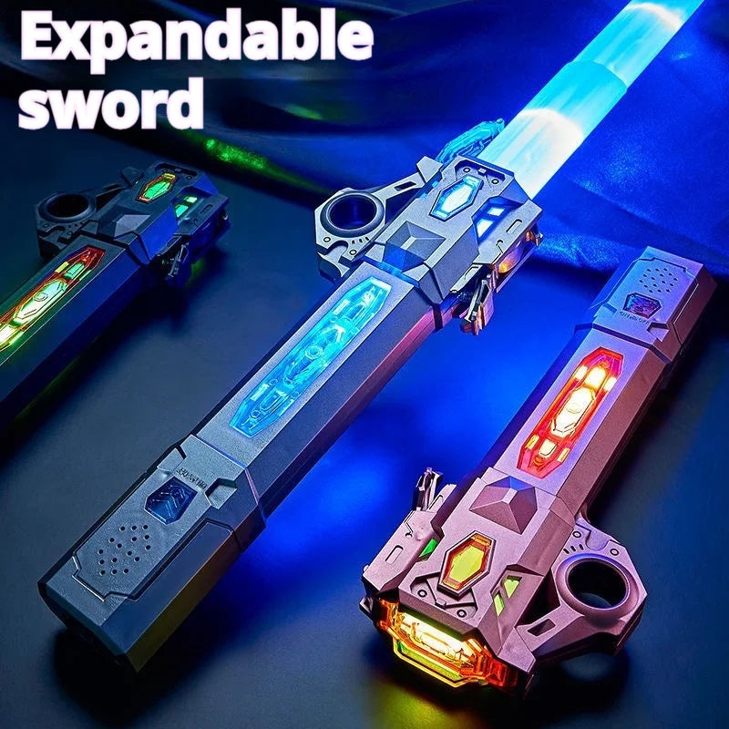 Adjustable RGB Light Saber Stick | Motion-Sensing Sound Toy & Glow Stick