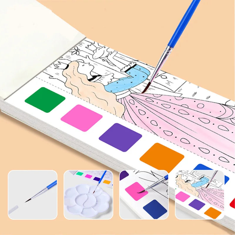 Pocket Coloring Book with Color Palettes included