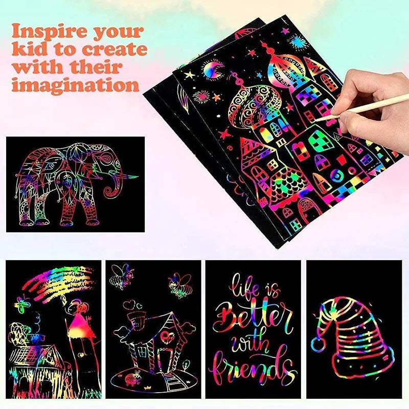 Rainbow Magic Scratch Off Paper Sheets Art Craft Kit